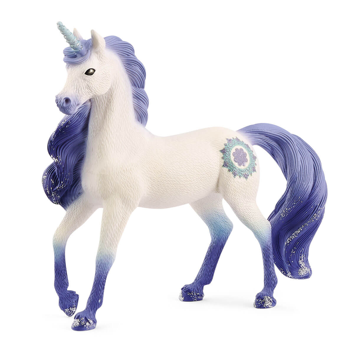 Schleich Licorne Mandala Étallon – Figurine Bayala – Tatouage Magique Bleu – 14 X 4 X 13 Cm