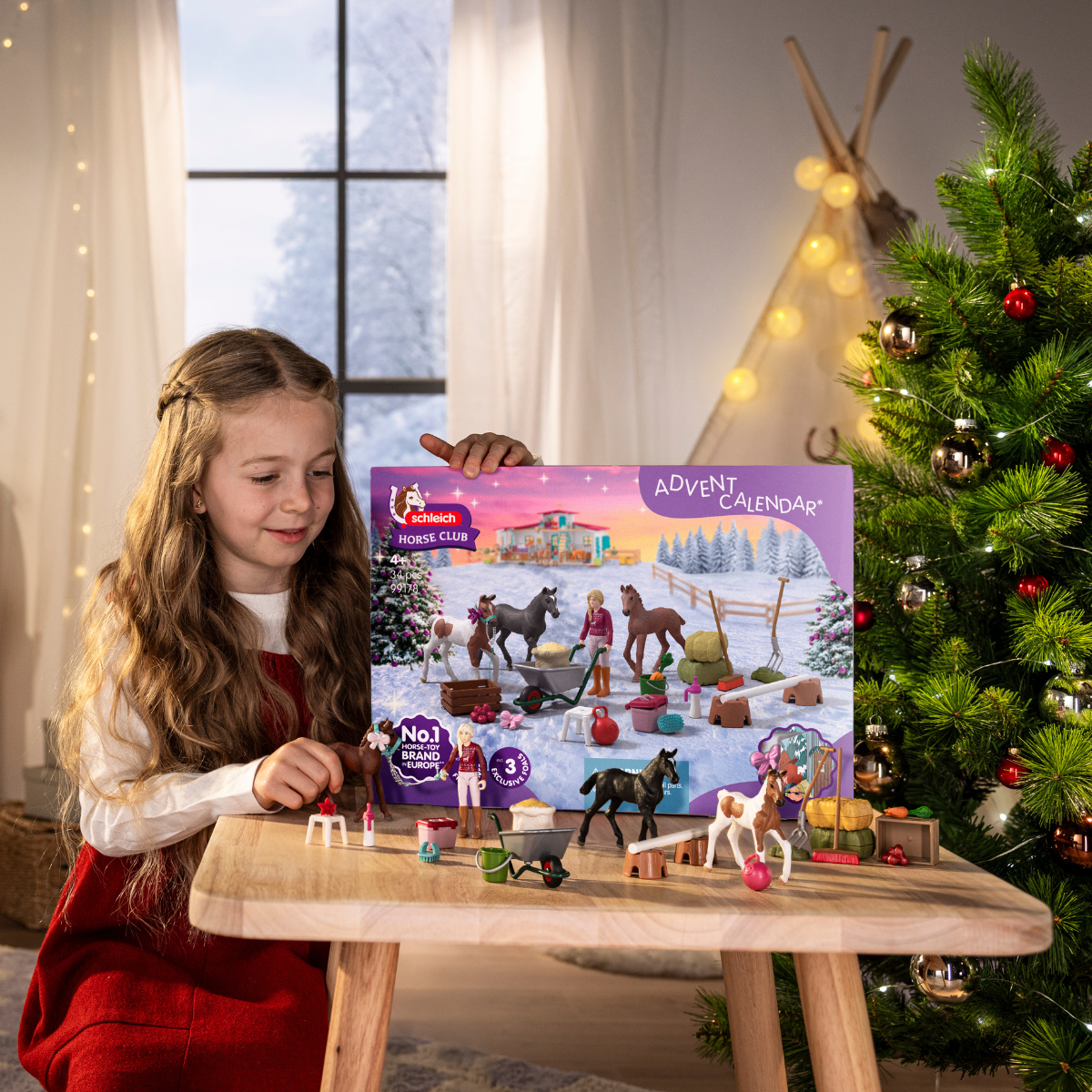 Calendrier De L'Avent Schleich Horse Club 2025 - 34 Pièces, Figurine Sofia Et 3 Poulains Exclusifs